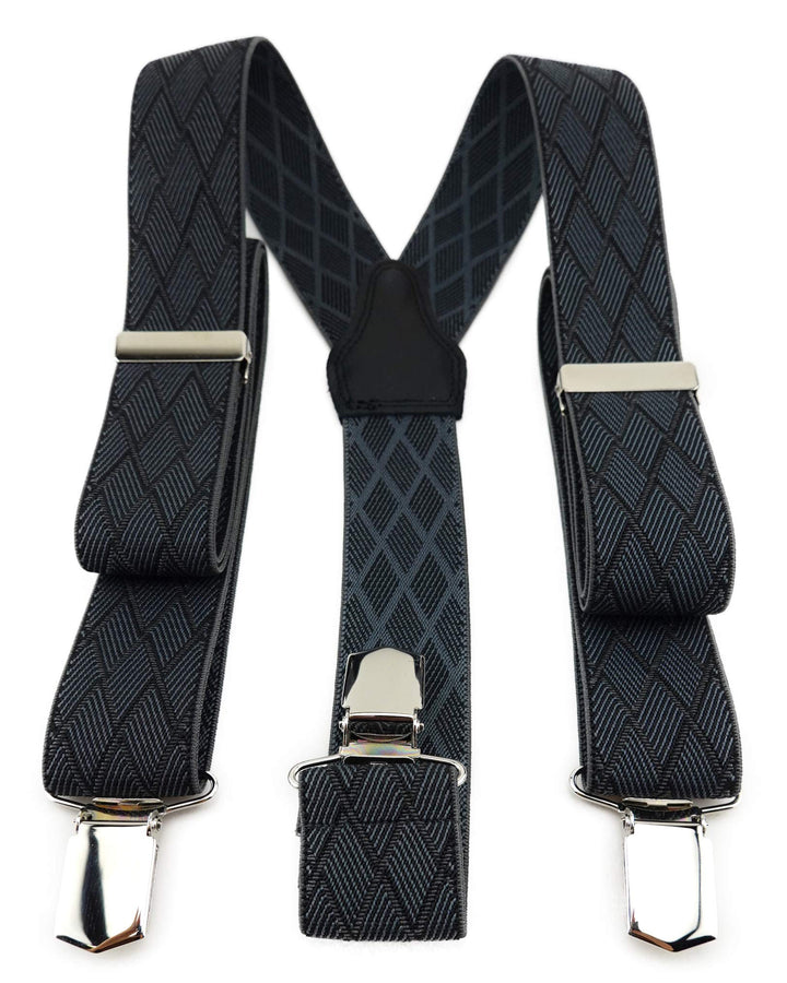TigerTie Unisex Hosenträger in Y-Form mit 3 extra starken Clips - Farbe in kariert - hochwertige Ver