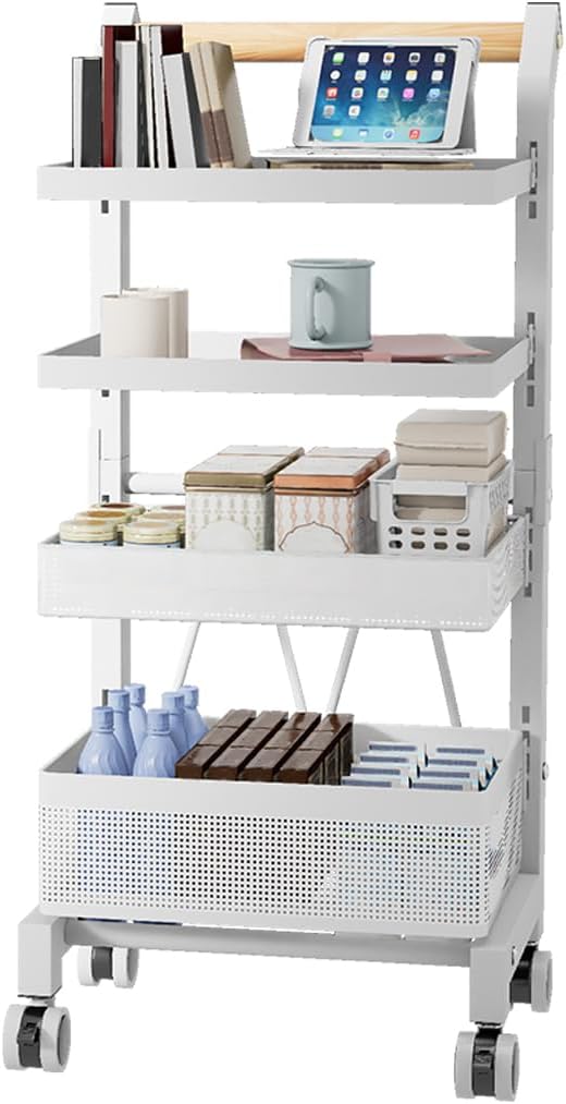 Heikoeco® Servierwagen Küchenwagen mit Rollen, Gemüseregal Metall, Obst Aufbewahrung, Rollwagen Allz