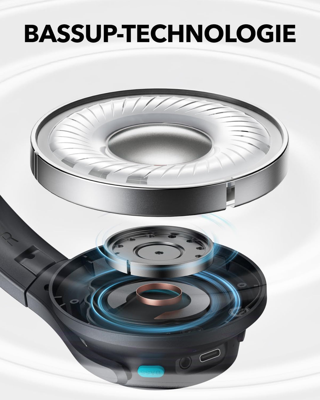 soundcore Q11i Wireless Over-Ear Bluetooth-Kopfhörer von Anker, tiefer Bass, 60h Spielzeit, Hi-Res A