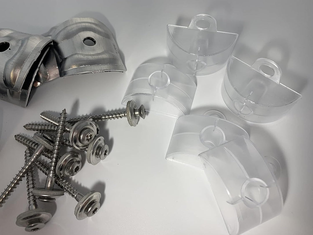 Set aus je 100 Stück Kalotten & Abstandhalter & Spengler-Schrauben TX20 EPDM-Dichtscheiben 4,5x55mm