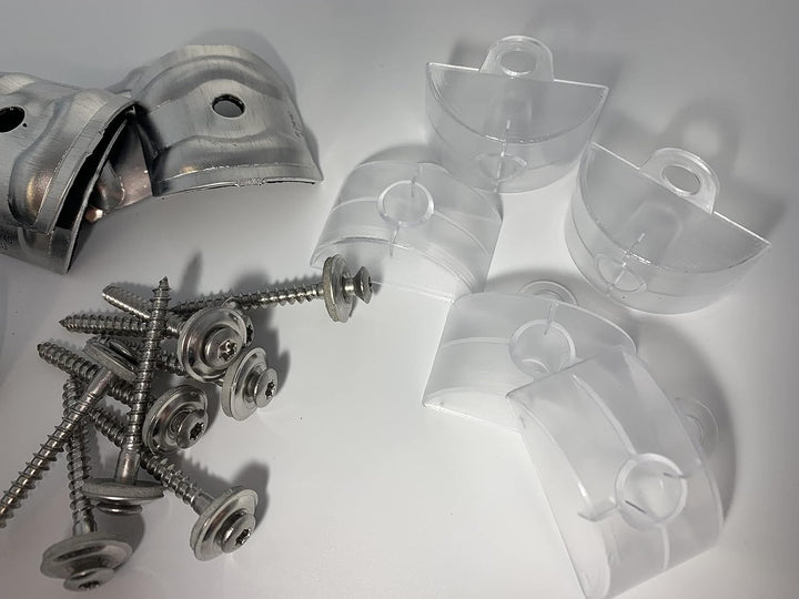 Set aus je 100 Stück Kalotten & Abstandhalter & Spengler-Schrauben TX20 EPDM-Dichtscheiben 4,5x45mm