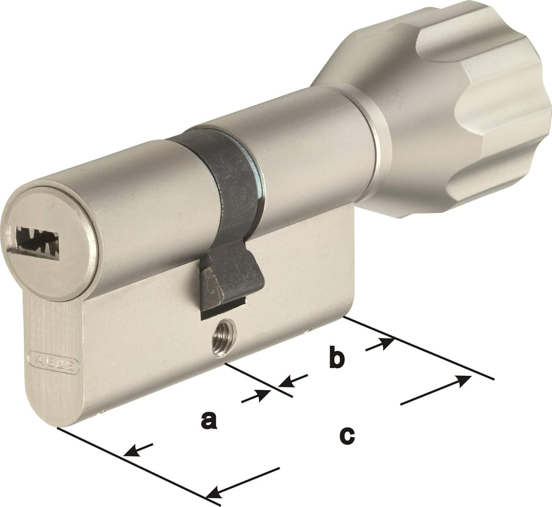 ABUS EC660 ECK660 Profil-Knaufzylinder Länge (a/b) Z50/K50mm (c=100mm) mit 6 Schlüssel, mit Sicherun