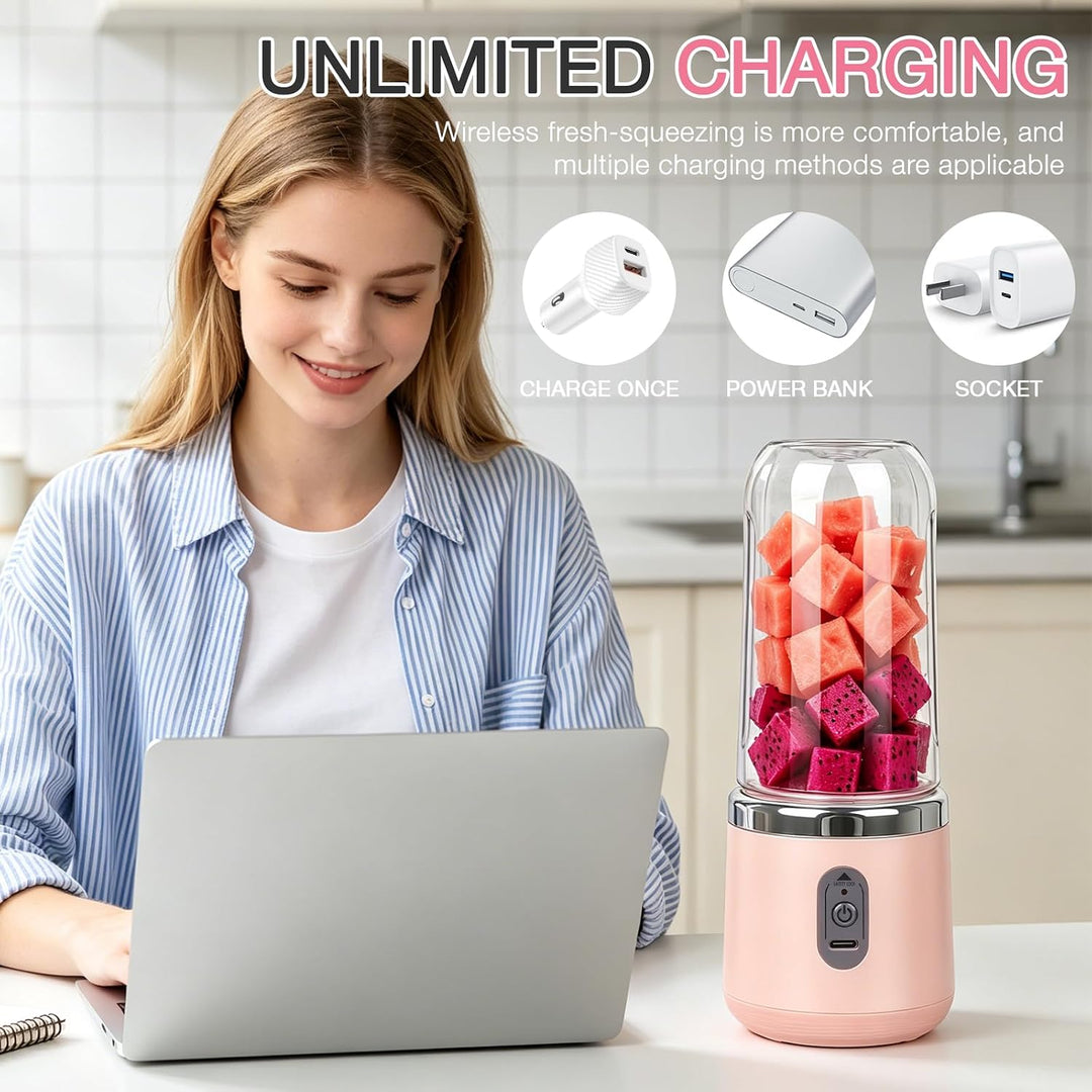 Foreverup Tragbarer Mixer, Maker to Go Mini-Standmixer, Smoothie Maker, Portabler Elektrischer Saftp