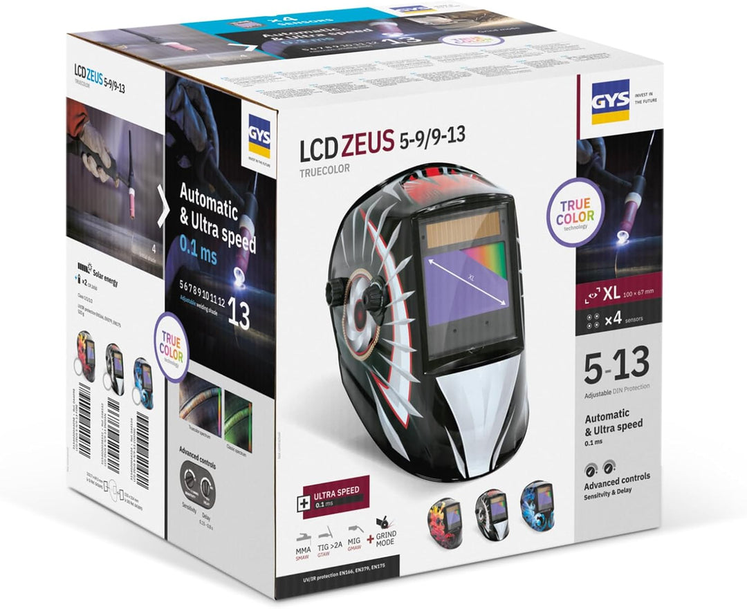 Gys Schweisshelm LCD Zeus 5-9/9-13 Indian True Color Technologie