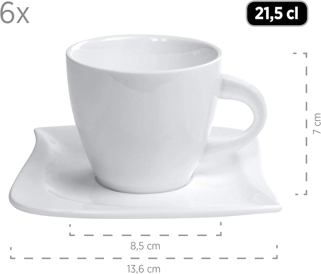 Mäser Serie La Musica, Kaffeeservice 18-teilig, für 6 Personen, Porzellan, weiss Kaffeeservice 18-tl