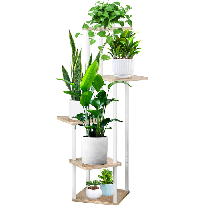 5-Tier Hölzern Blumenregal Pflanzenregal, Mehrstöckig Blumenständer Pflanzenständer Blumenbank Blume