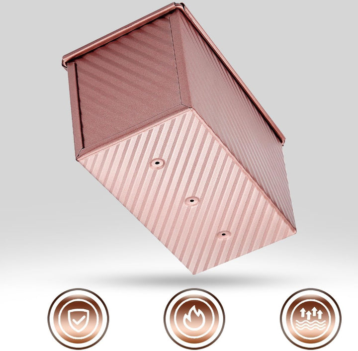 Toastbrot Backform Brotbackform mit Deckel Kastenform Brot Backen Roségold Toastbrotform Aluminium S