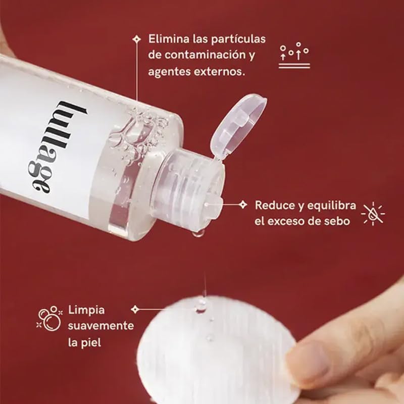 Lullage | Mizellen Gesichtsreinigung | 200 ml | Rosenwasser, Waschgel für Unreine Haut, Revitalisier