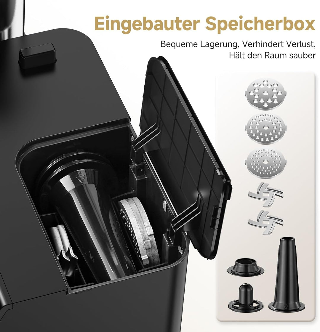 AAOBOSI Fleischwolf Elektrisch [3000W MAX] mit LED-Display,3 Geschwindigkeiten,Fleischwolf mit Anti-