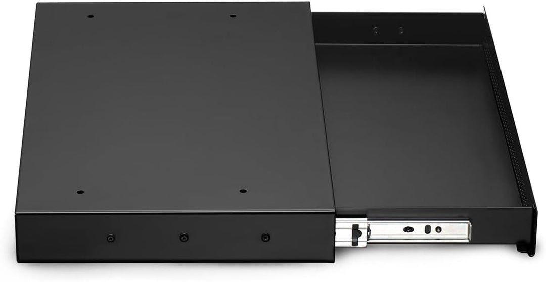 Ergolutions® Unterbau Schublade Slimline Schwarz - Flache, Einfache Montage, Vollauszug, Für Büromat