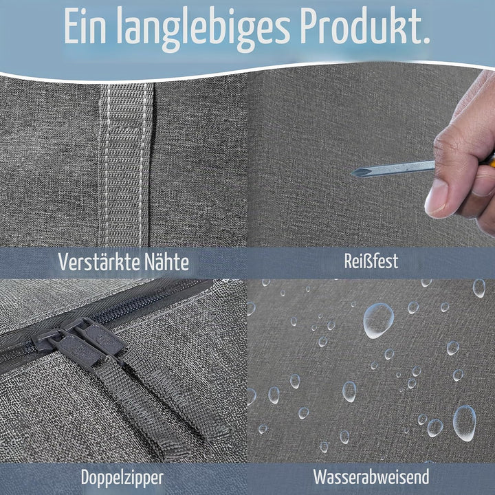 VENO 102 Liter Grosse Aufbewahrungstasche, Aufbewahrungsbox mit Deckel, Starke Griffe Umzugstaschen