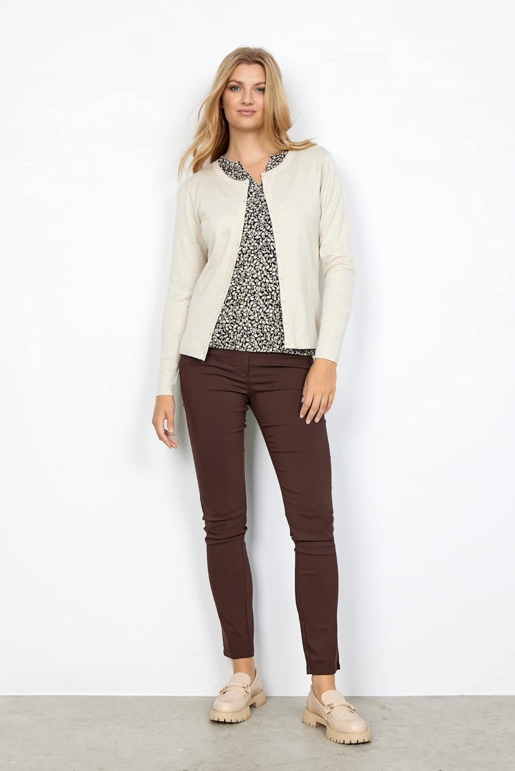 SOYACONCEPT Damen Strickjacke M Beige Melange, M Beige Melange