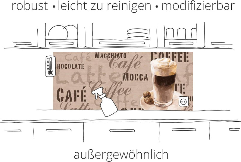 ARTland Spritzschutz Küche aus Alu für Herd Spüle 80x50 cm (BxH) Küchenrückwand mit Motiv Ostsee Str