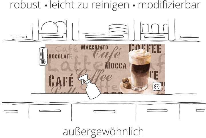 ARTland Spritzschutz Küche aus Alu für Herd Spüle 70x60 cm (BxH) Küchenrückwand mit Motiv Spruch Sha
