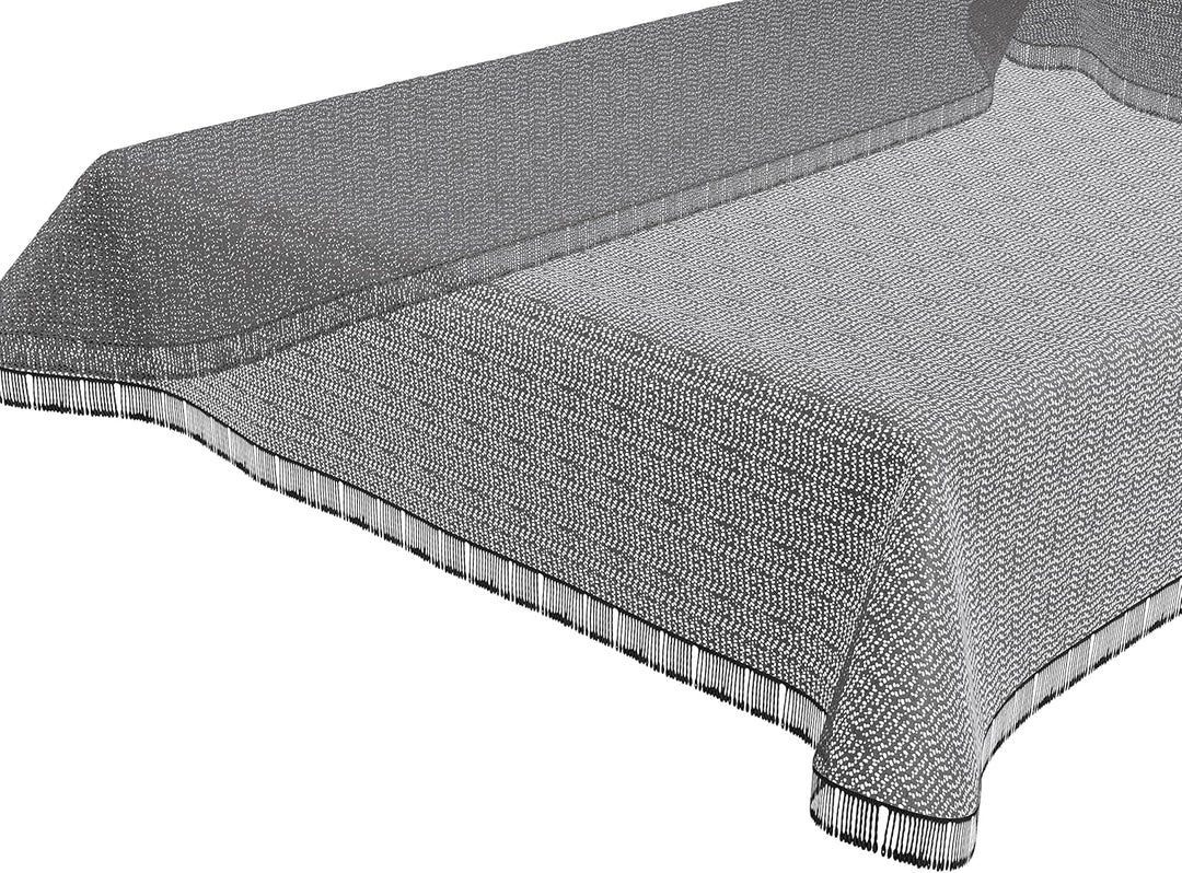 BEAUTEX Moa Weichschaum Tischdecke mit Fransen, Garten, Balkon, Terrasse, Camping - Eckig 130x220 cm