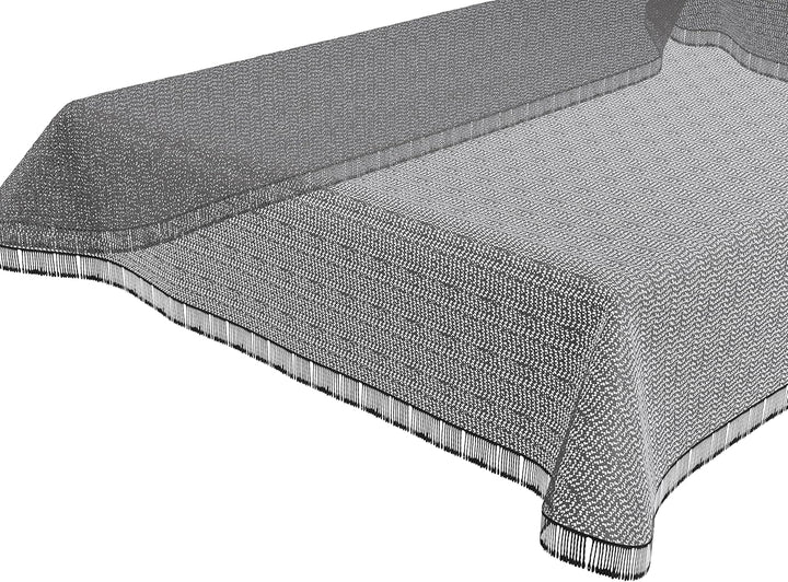 BEAUTEX Moa Weichschaum Tischdecke mit Fransen, Garten, Balkon, Terrasse, Camping - Eckig 130x220 cm
