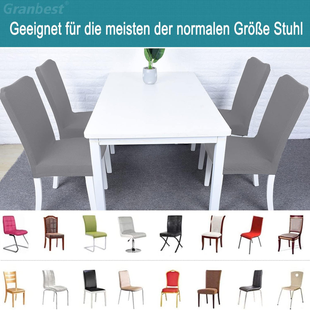 Granbest Premium Wasserdicht Esszimmerstuhl Abdeckungen Satz Von 6, Elastische Hohe Zurück Stuhlhuss