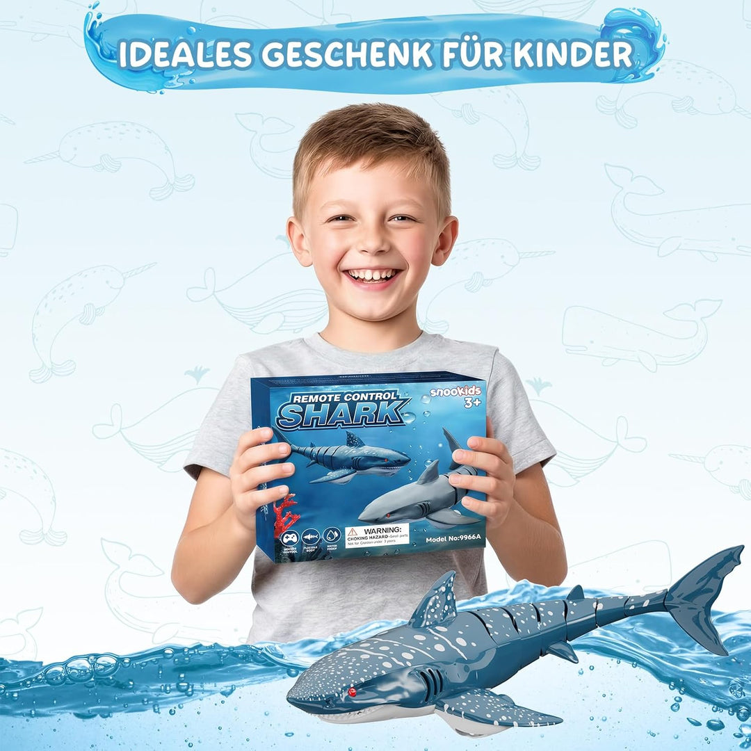 snookids Ferngesteuerter Hai für Kinder, 2,4 GHz RC Hai Spielzeug | Realistisches Schwanzwedeln und