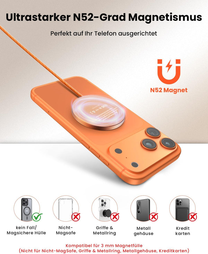 GEEKERA Qi2.2 25W magnetisches Schnellladegerät: Ultradünnes Flaches Wireless Charger für Apple MagS