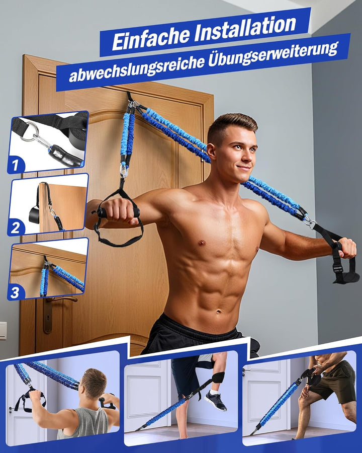 ALongSong Pilates Bar Set mit Widerstandsbänder Krafttraining 180LBS/140LBS/240LBS/360LBS Resistance