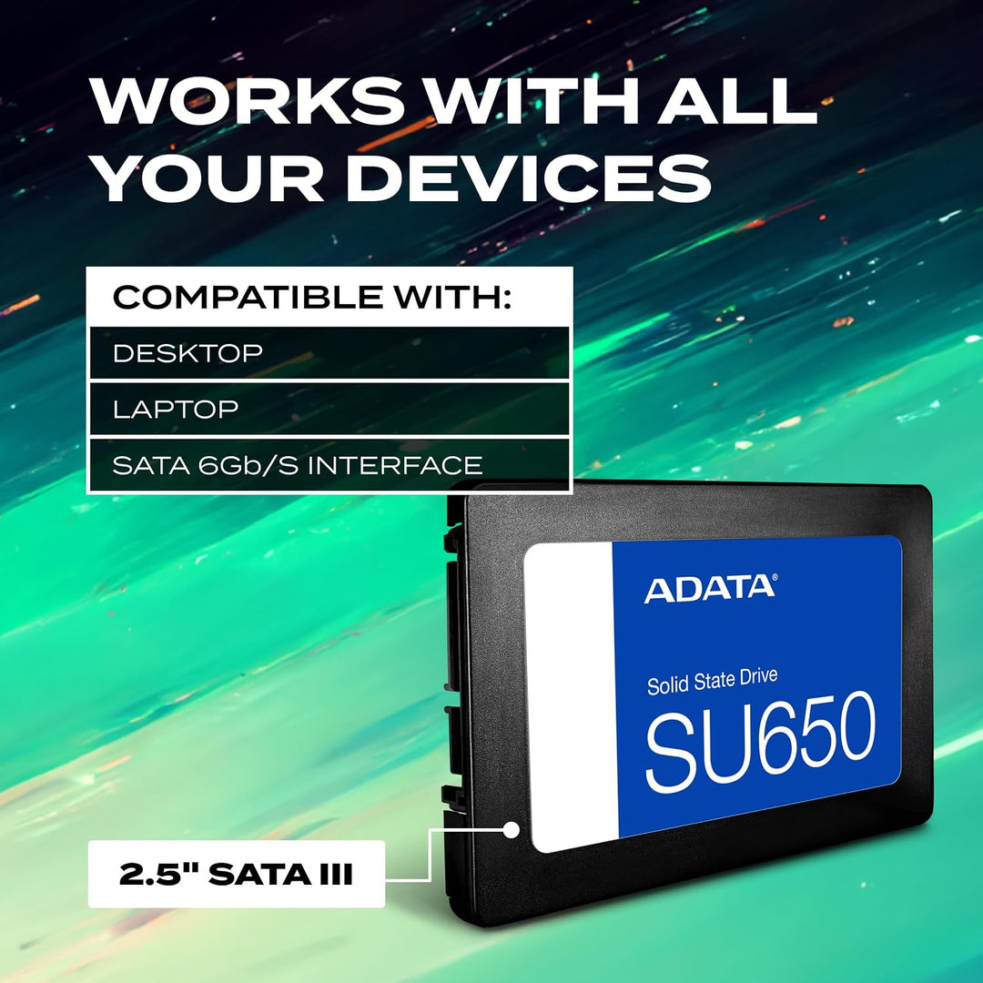 ADATA ASU650SS-512GT-R internal solid State Drive 2.5 512 GB Serial ATA III 3D NAND