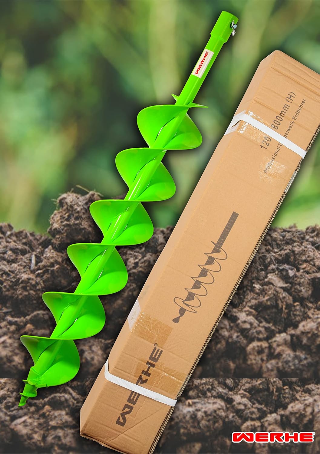 WERHE Profi Bohrer für Erdbohrer 120mm Florbohrer Brunnenbohrer robuste Bohrspitze geeignet für Maki