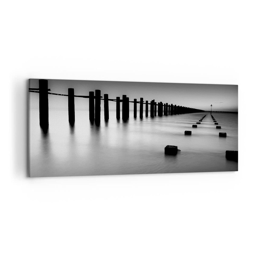 Wandbilder Dekoration Wohnzimmer Meer Ufer Ozean Horizont Panorama Bilder auf Leinwand 120x50cm Lein