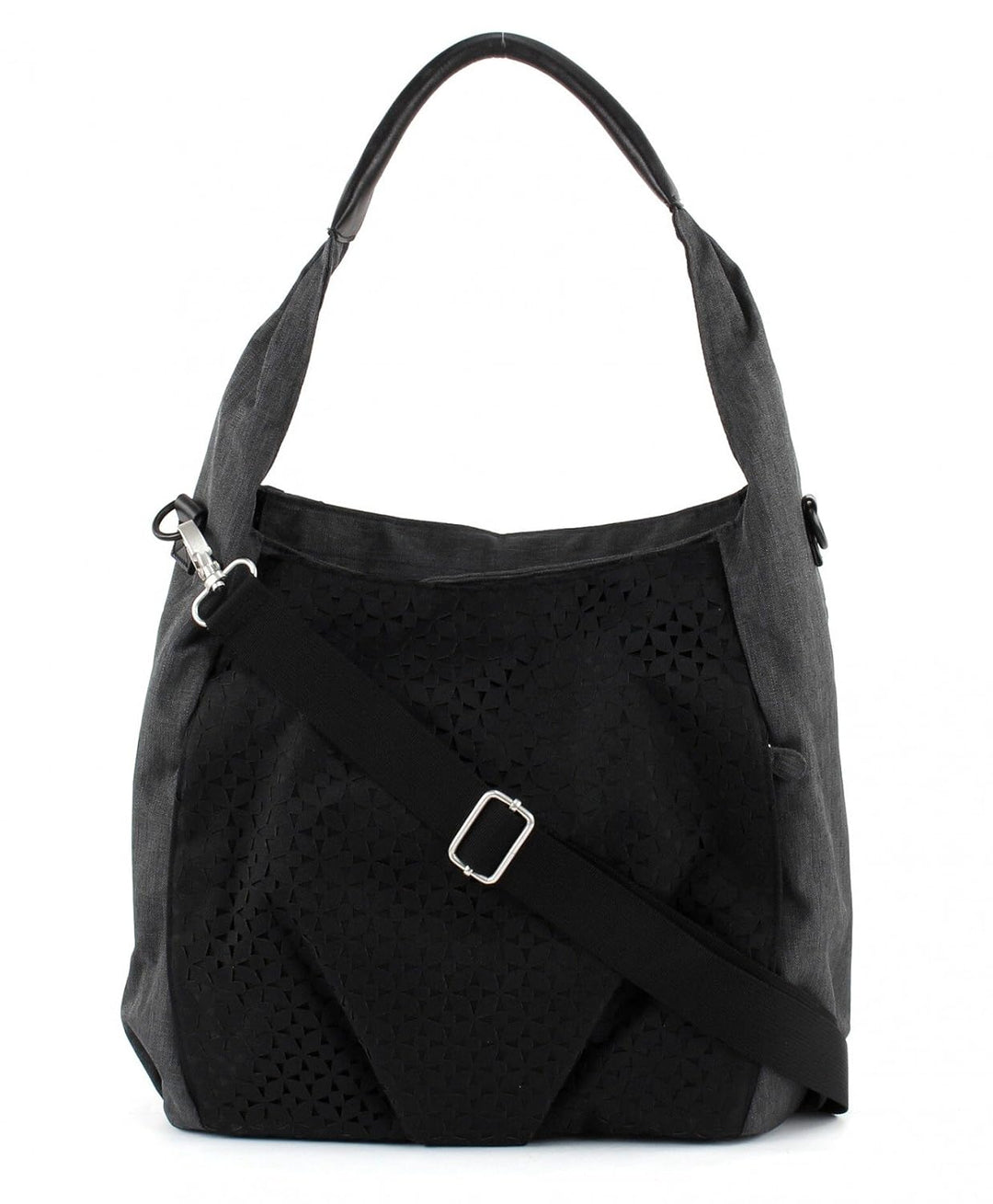 LÄSSIG Baby Wickeltasche Babytasche Stylische Tasche inkl. Wickelzubehör/Casual Hobo Bag Black Schwa