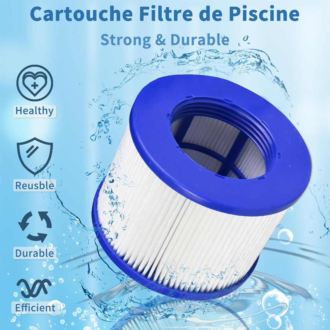 JEFFEL Infinite Spa Filter zum Schrauben, für Spa Ersatz Hot Tub, aufblasbar, ohne Schrauben, 75 x 1