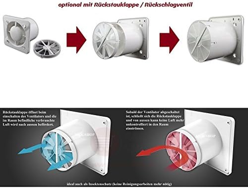 Design Lüfter creme weiss mit Rückstauklappe (MKKPSE100CTR) mit Drehzahlsteuer... CTR - Drehzahlsteu