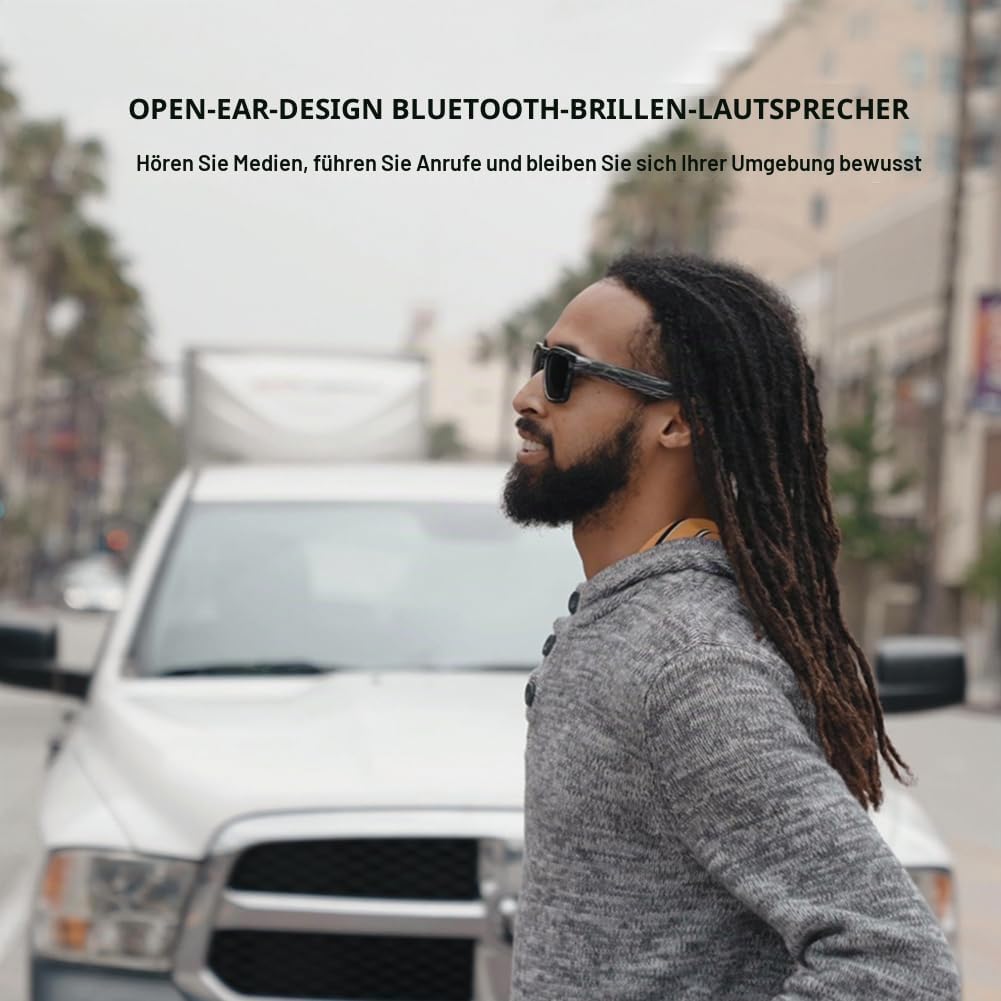 OhO sunshine Audio Sunglasses,Voice Control and Open Ear Style Listen Music and Calls with Volumn UP
