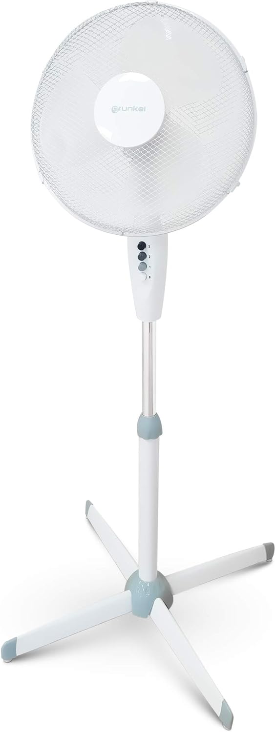 Grunkel - 16" Standventilator mit 3 Geschwindigkeitsstufen und Höhenverstellung - FAN-G165X - Blattf