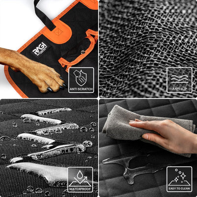 RAGI Hundedecke Auto Rückbank 4in1 - Wasserdicht Autoschondecke Hund Rücksitz - Teilbar Hundematte A