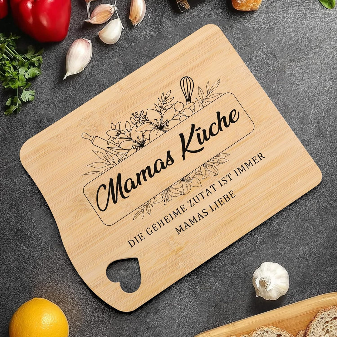 Funnli Muttertagsgeschenke für Mama, Bambus Schneidebrett Geschenke für Mama Mutter zum Muttertag Ge