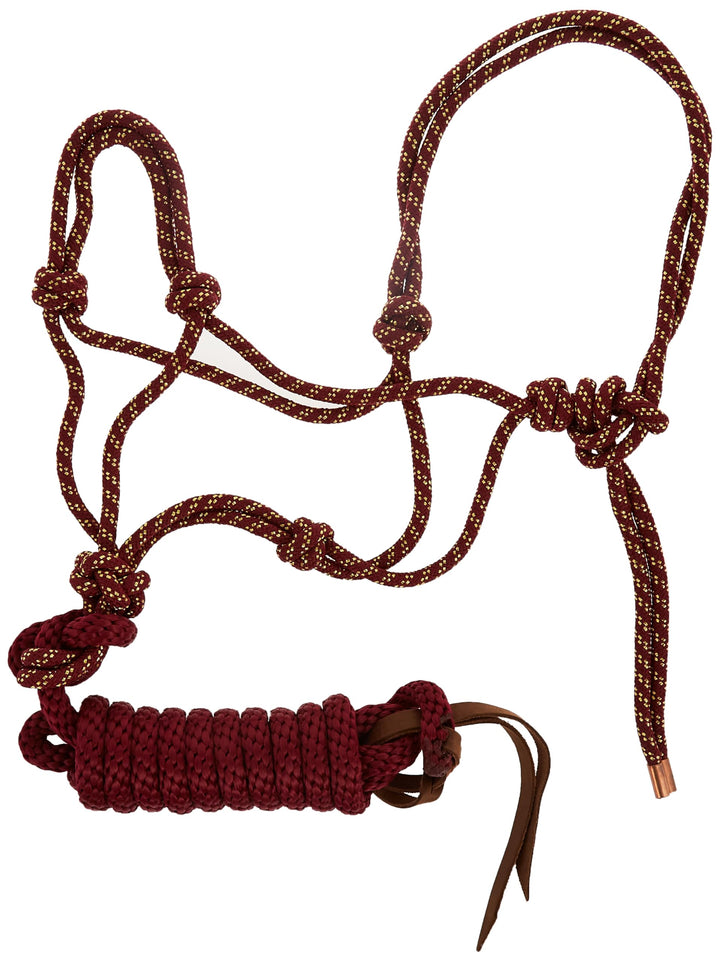 Weaver Leather Halfter und Leine aus geflochtenem Diamant Sangria/Gold, Sangria/Gold