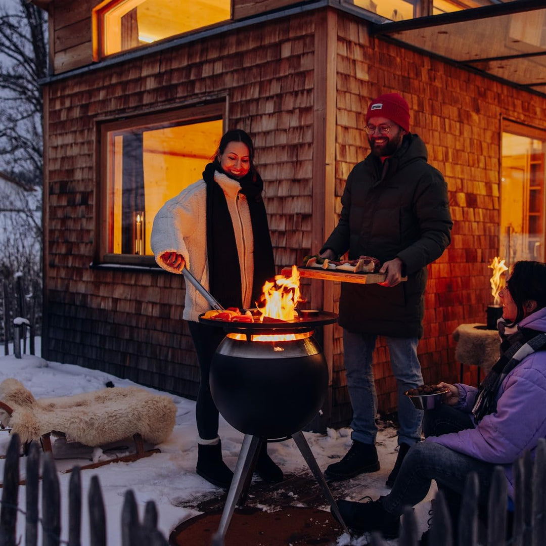 höfats - MOON 45 Plancha - durchgehende Grillplatte aus emailliertem Gusseisen - optimale Wärmespeic