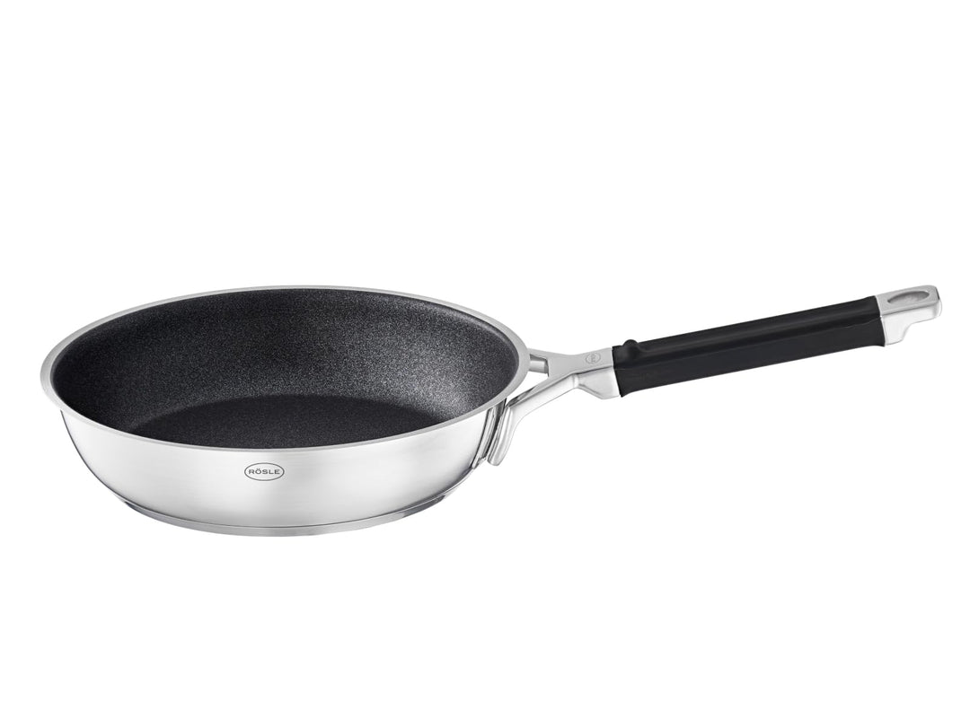 RÖSLE SILENCE PRO Bratpfanne, Pfanne mit kratzfester Premium-Antihaftversiegelung ProResist, Silikon
