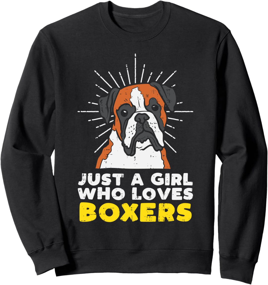 Just A Girl Who Loves Boxers Cute Animal Pet Dog Lover Gift Sweatshirt