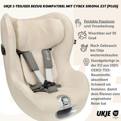 UKJE Schutzabdeckung kompatibel mit Cybex Sirona Z und Sirona T i-size - Autositzbezüge für Kinder -