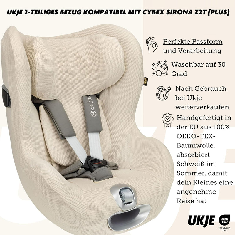 UKJE Schutzabdeckung kompatibel mit Cybex Sirona Z und Sirona T i-size - Autositzbezüge für Kinder -