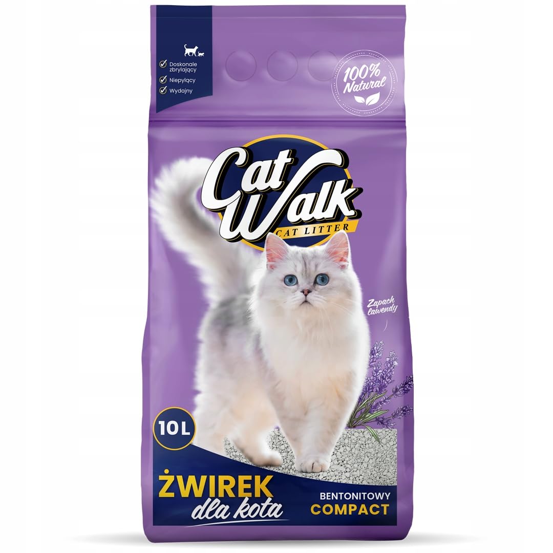 CatWalk Lavendel Katzenstreu | 10L - Einzelpack | 100% Bentonit, klumpend, Geruchskontrolle, Frische