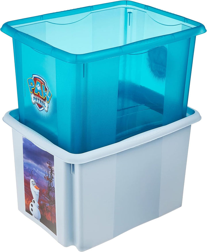 keeeper Frozen 2 Aufbewahrungsbox mit Deckel, Dreh- und stapelbar, Für Kinder, 30 l, Karolina, Cloud