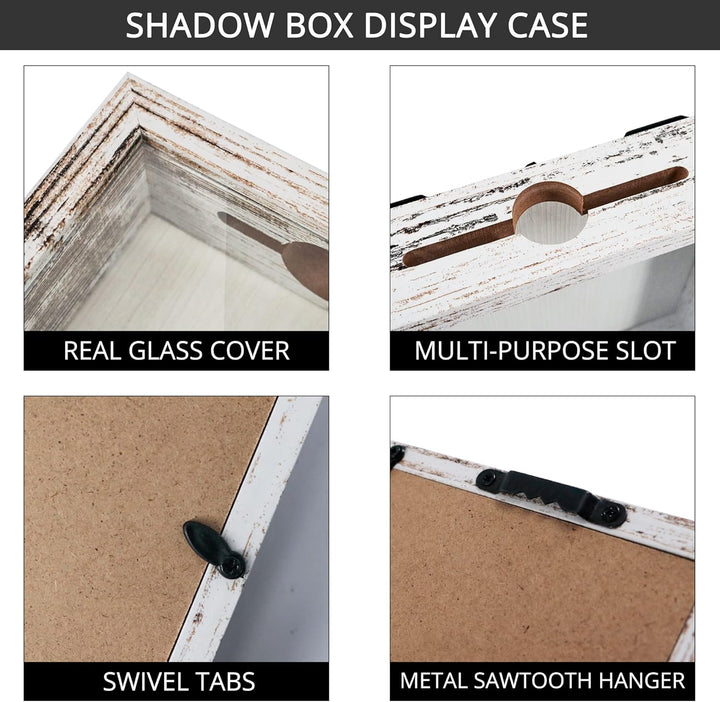 GraduationMall 20x20cm 3D Bilderrahmen für Tickets Shadow Box mit Slot,Rahmen zum Befüllen Speicherb