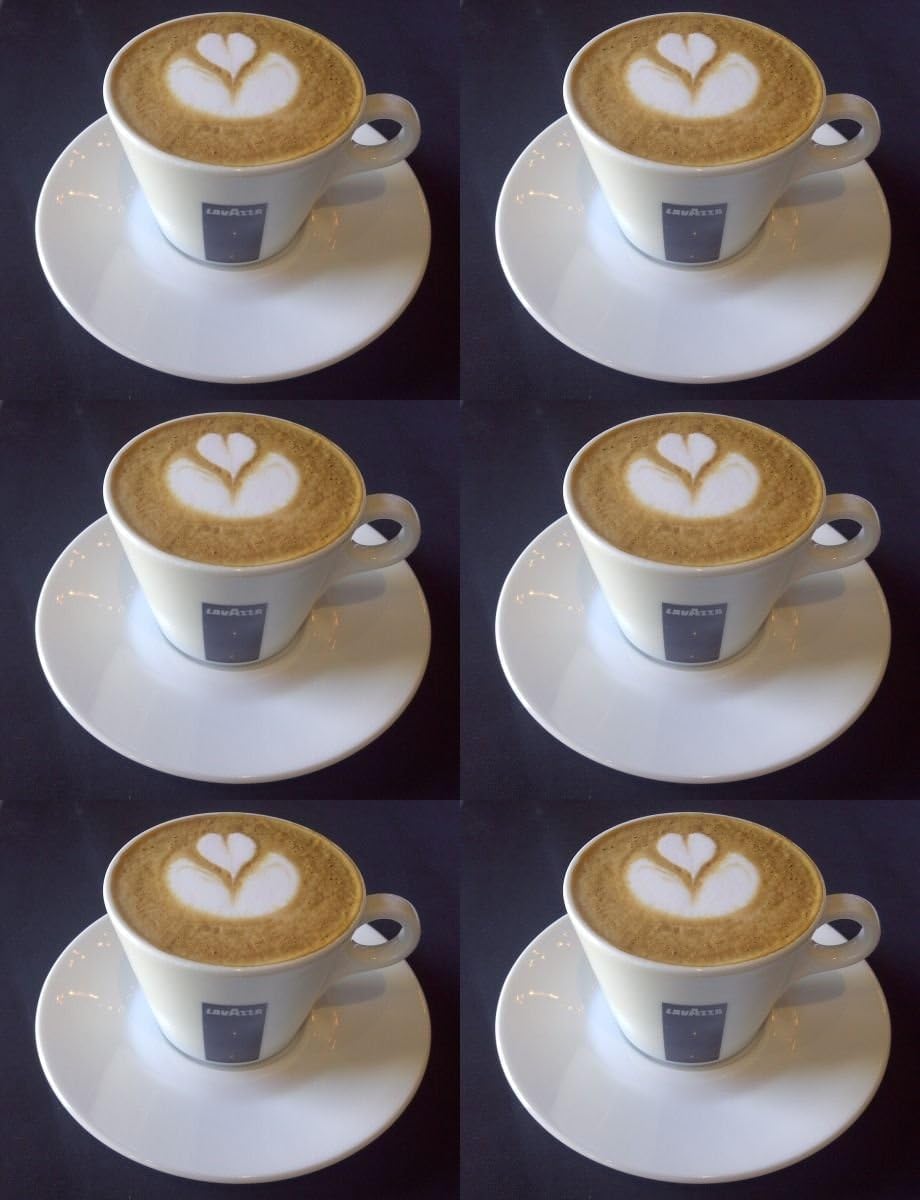 Lavazza Blu Collection Cappuccino Tasse, 6er Pack, Kaffeetasse, Porzellan, Weiss, 165ml, 20002131