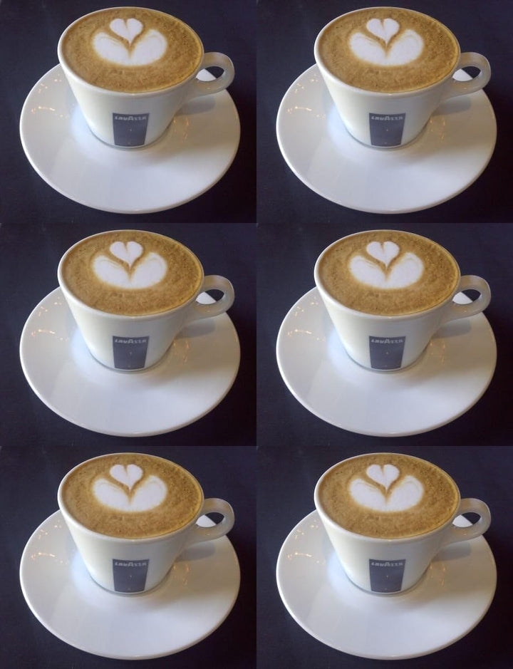 Lavazza Blu Collection Cappuccino Tasse, 6er Pack, Kaffeetasse, Porzellan, Weiss, 165ml, 20002131