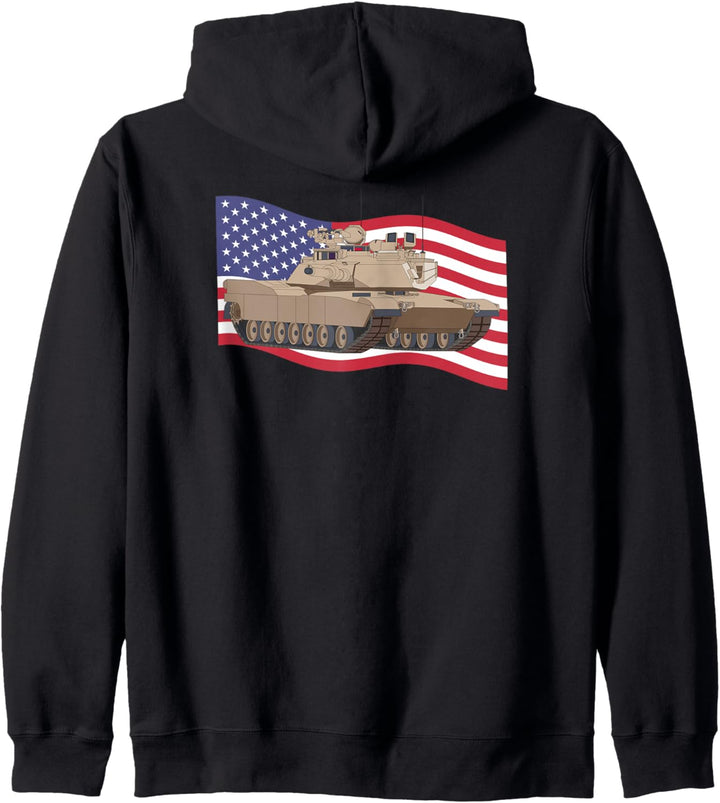 M1A2 C SEP V3 Abrams Tank Waving American Flag Kapuzenjacke