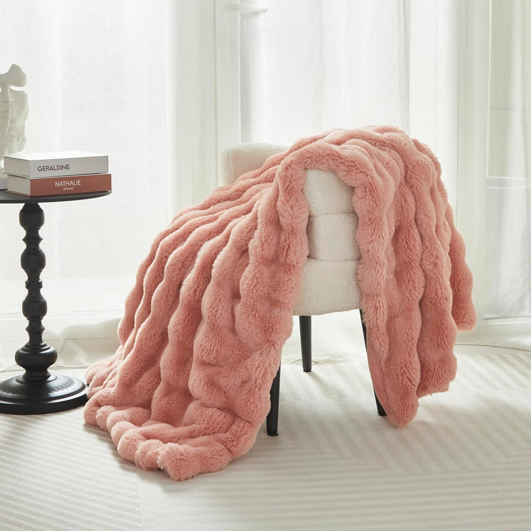 Kuscheldecke Kaninchen Plüsch Flauschige Decke Soft Wohndecke Dick 1000GSM Flanell Decke Couchdecke