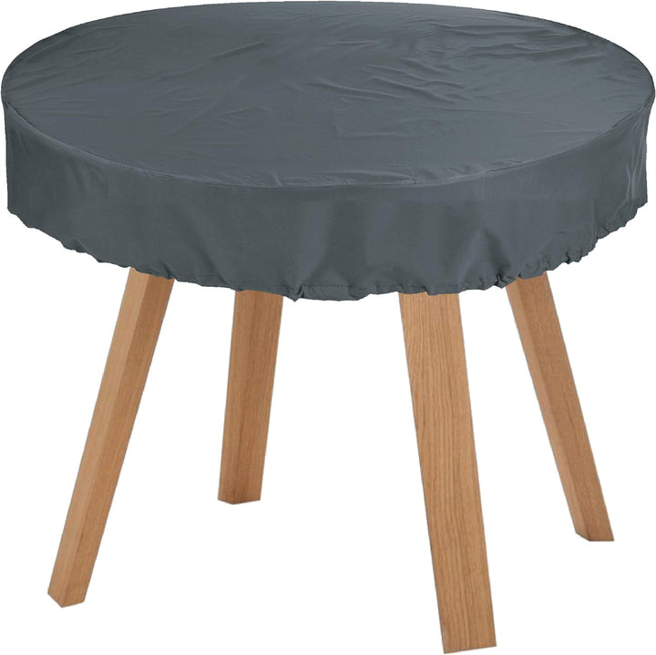 KaufPirat Premium Abdeckplane Rund Ø 130x15 cm Gartenmöbel Gartentisch Hülle Abdeckung Haube Schutzh
