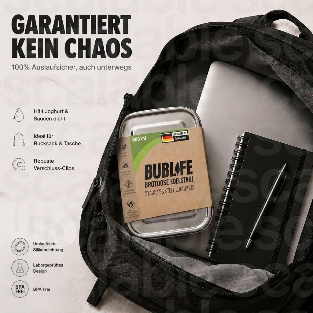 800ml Brotdose, Lunchbox, Brotdose Kinder mit Fächern, Bento Box Kinder, Jausenbox, Lunchbox Erwachs
