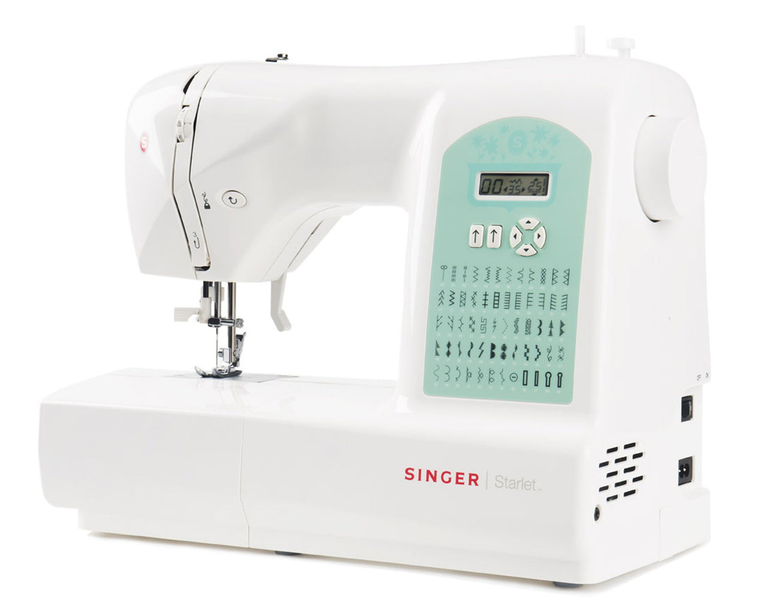 Singer Starlet Computerisierte Nähmaschine, Metall, Weiss, Mint Panel